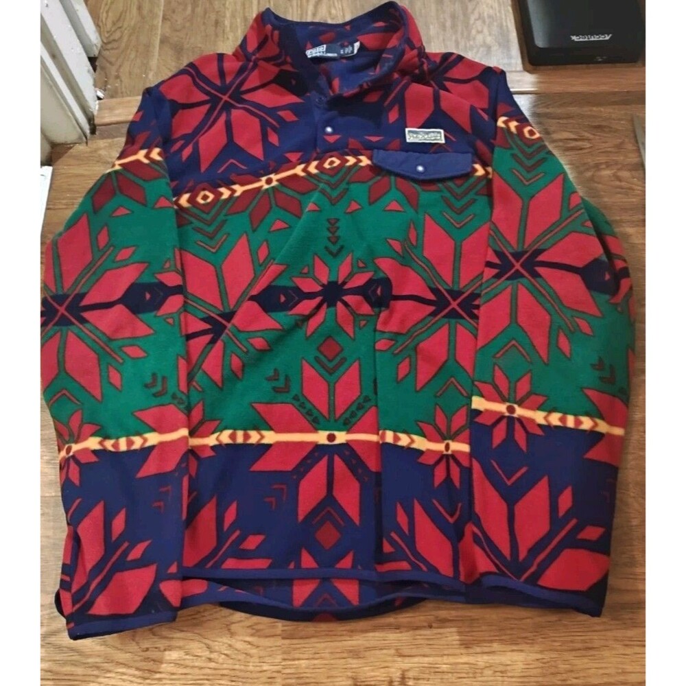 Polo Ralph Lauren Mens XL Fair Isle Fleece Sweater Christmas Aztec Pullover